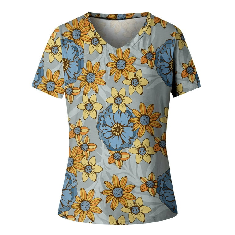 Women Graphic Tshirt Cute Summer Tops for Women Plus Size V Neck