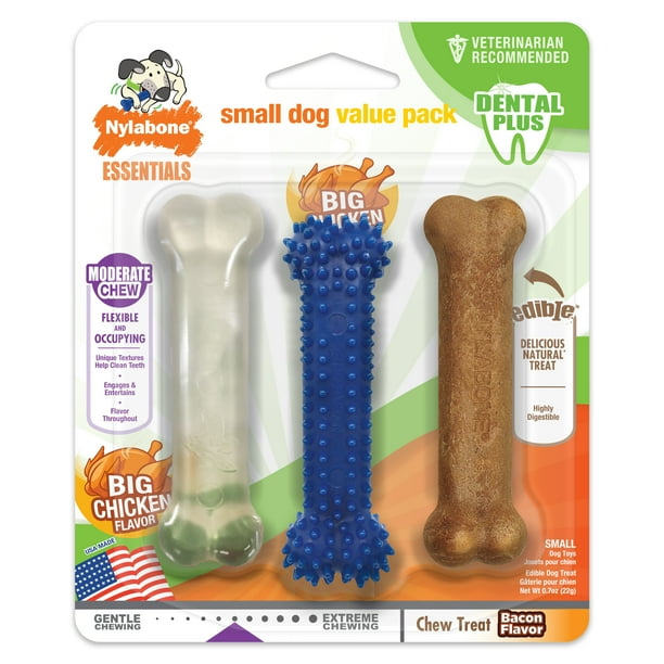 Nylabone Small Dog Value Pack 3 Count Up To 15 Lbs Walmart Com