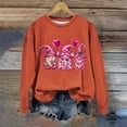thumbnail image 2 of Penkiiy Valentine's Day Women Long Sleeve Crewneck Sweaters Cute Gnome Graphic Casual Pullover Sweatshirt M Orange, 2 of 5