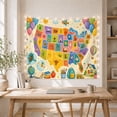 thumbnail image 5 of Illustrated United States Map Tapestry Wall Hanging, 5 of 7