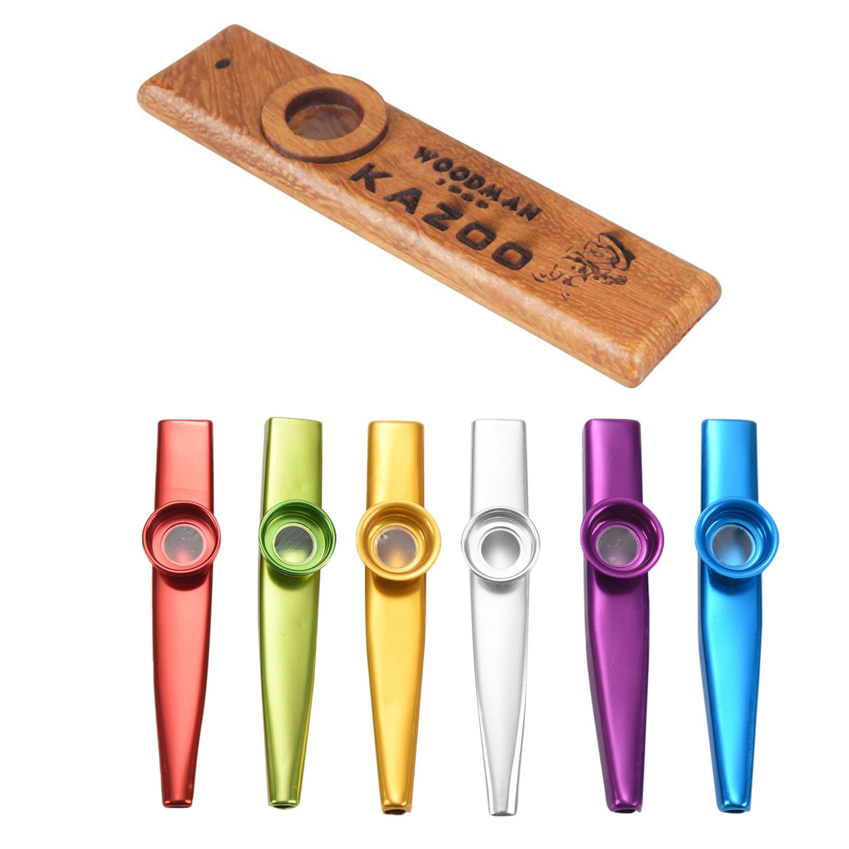 6 Colors Metal Kazoo Musical Instruments Good Companion with Wooden ...