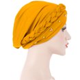 thumbnail image 3 of Bangcool Turban Couvre-Chef Torsadé Bonnet de Coton Couvre-Chef Couverture de Cheveux Wrap Sleep Hat, 3 of 8