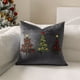 thumbnail image 1 of Funda de Cojín Bordada con Árbol de Navidad, 45X45 Cm, Tela Gris Flocada | Decoración para Fiestas Navideñas, 1 Unidad, 1 of 6