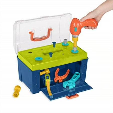 battat - battat busy builder tool box - durable kids tool set - pretend play construction tool kit for kids 3 years+ (20-pcs)