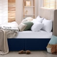thumbnail image 4 of Falda de cama Utopia Bedding Queen Soft, cuádruple plisada, azul marino, 4 of 7