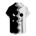 thumbnail image 6 of adaychics Mens Hawaiian Shirts Funny Smiling Face Short Sleeve Button Up Summer Shirt Holiday Tops for Vacation, 6 of 8