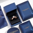 thumbnail image 5 of Gem Stone King 18K Rose Gold Plated Silver Lab Grown Diamond and Red Garnet Engagement Ring for Women | 0.88 Cttw | Round 6MM | Gemstone April Birthstone | Size 8, 5 of 6