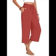 thumbnail image 3 of Pantalones Cortos para Mujer, Informales, con Cordón y Bolsillos, Holgados, de Cintura Alta y Pierna . Naranja Rojo XXL, 3 of 6