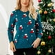 thumbnail image 2 of Suéter navideño, suéter navideño de cuello redondo para mujer, suéter navideño con hombros caídos, confiable y duradero, 2 of 8