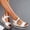 White, variant on AXXD White Wedge Sandals for Women 7 Summer Sandals Open Toe Sandals Casual Low Slip On Sandals Comfortable Outdoor Shoes