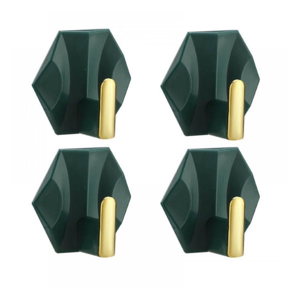 4pcs Geometric Shape Hook Wall Hanger Self Adhesive Hooks Bathroom Towel Kitchen Dishcloth Closet Coat Key Bag Hat Hanging Hook