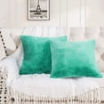 thumbnail image 7 of Home Soft Things Faux Fur Throw Pillow Cover 2 pcs Set - Blue Turquoise - 20'' x 20'', 7 of 7