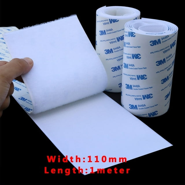 Professional White Hook and Loop Tape - 11cm x 1M Waterproof Sticky Back for Wall Decor & Home Projects