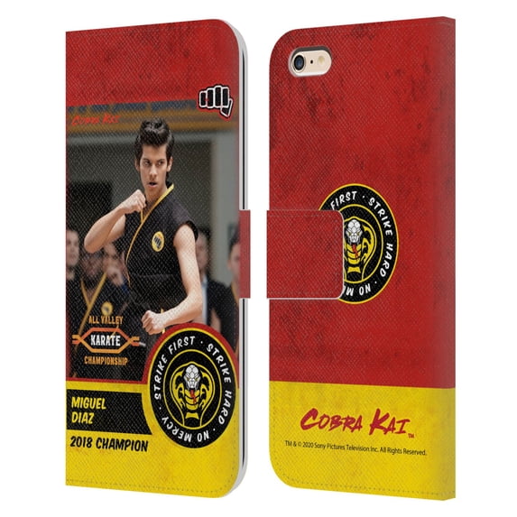 Head Case Designs Officially Licensed Cobra Kai Graphics 2 Miguel Diaz Karate Leather Book Wallet Case Cover Compatible with Apple iPhone 6 Plus / iPhone 6s Plus