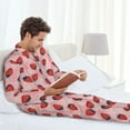thumbnail image 6 of Naloa Strawberries Men’s Pajamas Set - Long Sleeve Button Down Sleep Shirt and Pajama Bottoms Sleepwear Set-X-Large, 6 of 7