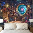 thumbnail image 2 of Floral Bookshelf Tapestry Fantasy Library Tapestries Wall Hanging Vintage Plant Flower Book Large Tapestry for Bedroom Living Room Dorm 80 x 60 inch, 2 of 6