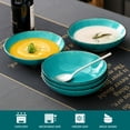 thumbnail image 4 of vancasso Navia Ocean Pasta Bowl Soup Bowl Set 8 inch Ceramic Soup Plate, Stoneware Vintage Look Sea Blue Dinnerware Tableware, 700 ml Ramen Noodle Bowl Set of 4. (20 * 20 * 5.2cm), 4 of 7