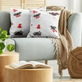 thumbnail image 5 of Ambesonne Pug Throw Pillow Cover 2 Pack, Happy Sad Cool Dogs Pug, 18", Black Red White, 5 of 7
