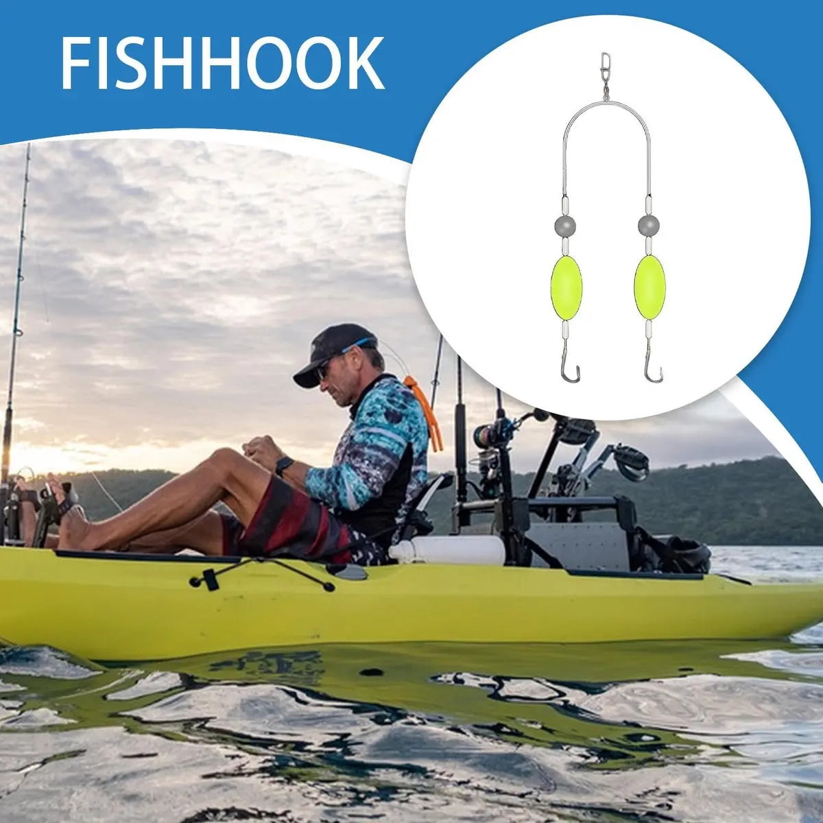 Fish fishing tackle saltwater double hook