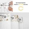 thumbnail image 5 of Grey Brown Botanical No Hook Shower Curtain Waterproof, Bathroom Curtains with Snap in Liners and See Through Top Window, Summer Leaf Watercolor Hotel Style Bathtub Curtains Shower 60"Wx72"L, 5 of 8