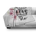 thumbnail image 3 of Botanical Soft Flannel Fleece Throw Blanket, Do What You Love Calligraphy with Watercolor Flowers, Cozy Plush for Indoor and Outdoor Use, 50" x 60", Grey Pink, by Ambesonne, 3 of 6