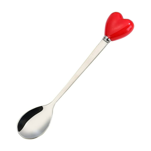 Yhmxh Utensilios de cocina Cubiertos de tenedor y cuchara de acero inoxidable con mango en forma de corazón Muebles para cocina Accesorios de cocina Mueble organizador cocina