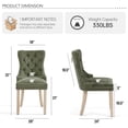 thumbnail image 3 of Morden Fort High Back Tufted Accent Dining Chairs Set of 4, Upholstered Armless Side Chair with Nailhead Trim and Ring for Kitchen, Dining Room, Living Room, Green, 3 of 7