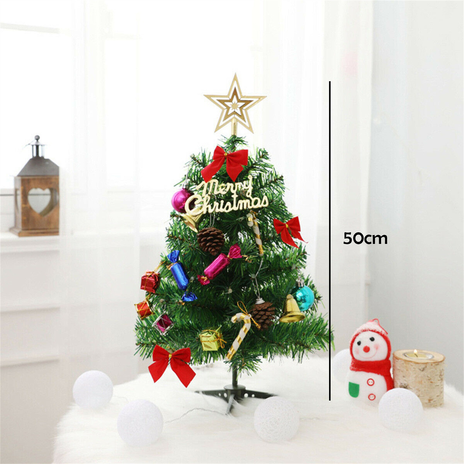 Sapin De Noël Artificiel LED - 5 Pièces Verre Lumineux Petit Format | Décoration Bureau, étagère, Cheminée