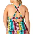 thumbnail image 2 of California Waves Plus Size Ruched Tankini Top, XX-Large, Multicolor, 2 of 2