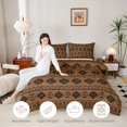 thumbnail image 3 of Manfei Boho Aztec Tribal Twin Comforter Sets, Bohemian Geometric Bedding Set, Black, Black Reversible 2-Piece, 1 Comforter and 1 Pillowcase, 3 of 6