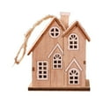 thumbnail image 2 of Ikohbadg Christmas Decorations LED Luminescent Small House Wooden House Christmas Tree Pendant Luminous Small House Decoration Illuminated Wooden House Ornament, 2 of 3
