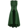 thumbnail image 4 of Hvyesh Women Renaissance Long Dress Trendy Open Fornt Medieval Peasant Dress Lace Up High Low Dresses Cosplay Role-playing Costume, 4 of 4