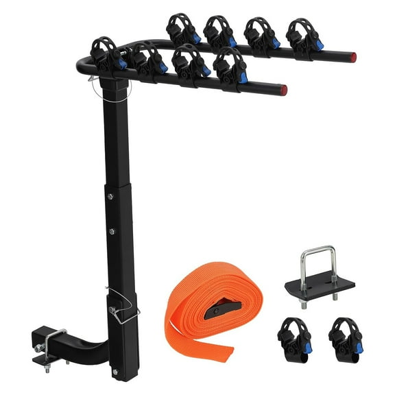 Telyswee 2-Bicycle / 4-Bicycle Hitch Mounted Bike Rack Carrier, Bike Carrier Rack with Hitch Tightener, Straps, Black