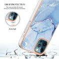 thumbnail image 5 of ELEHOLD for iPhone 12 Pro Max 6.7 inch Marble Case, Clear Electroplated Frame Soft TPU Anti-Scratch Wear-Resistant Wireless Charging Slim Fit Transparent Case for iPhone 12 Pro Max, Blue, 5 of 5