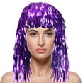 thumbnail image 2 of Kelon Sparkling PET Fringe Wig, Colorful Festival Headwear, Stylish Fringe Head Accessories for Cheerleading and Sports Events, One Size Heardband, 2 of 5