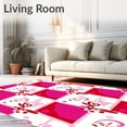 thumbnail image 2 of ODIKA 5'x7' Machine Washable Non-Slip Area Rug, Playful Dice and Checkered Poker with Conversation Art High Traffic Rug with Pad, Pink, 656605, 2 of 8