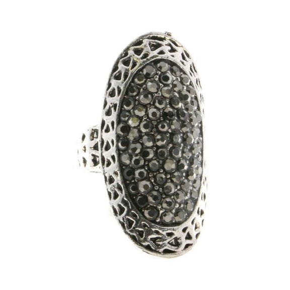 Mi Amore Sized-Ring Silver-Tone/Gray Size 5.00