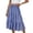 Blue, variant on TAGOLD Womens Mid Calf Skirt Plaid Print Linen Like Elastic Waist Tiered Pleated Skirt