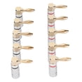 thumbnail image 1 of Sound Banana Plugs, Copper Gold Plated Multipurpose 24K 10 Pcs Right Angle Banana Plugs  For Sound Jack Connector, 1 of 8