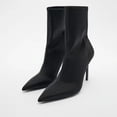 thumbnail image 5 of Juebong Women's Ankle Boots Pointed Toe Elastic High Heels Shoes Socks Boots Sexy High Heels, Pointed Toe Sock Ankle Booties Black,37, 5 of 7