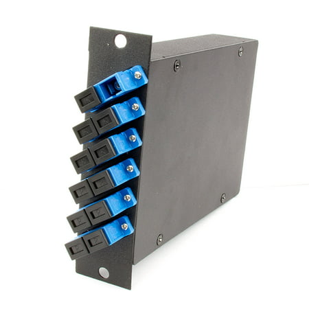 12-fiber MTP Cassette, 9/125µm Single Mode Fiber, 1 rear MTP/female Port, 6 SC Duplex Ports