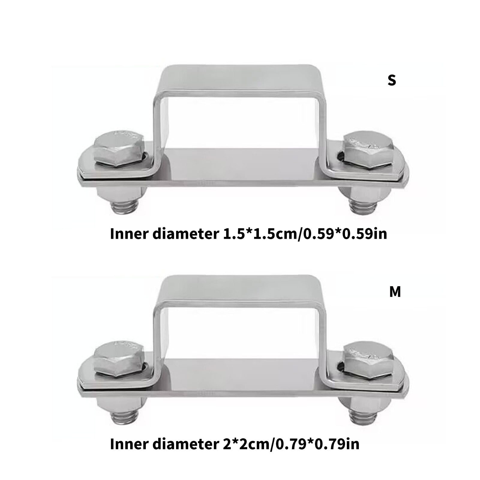 4Pcs Pipe Clamp U Shaped Connector Bracket Metal Steel Rod Security Holder Brackets for Door Window Shed Enduring