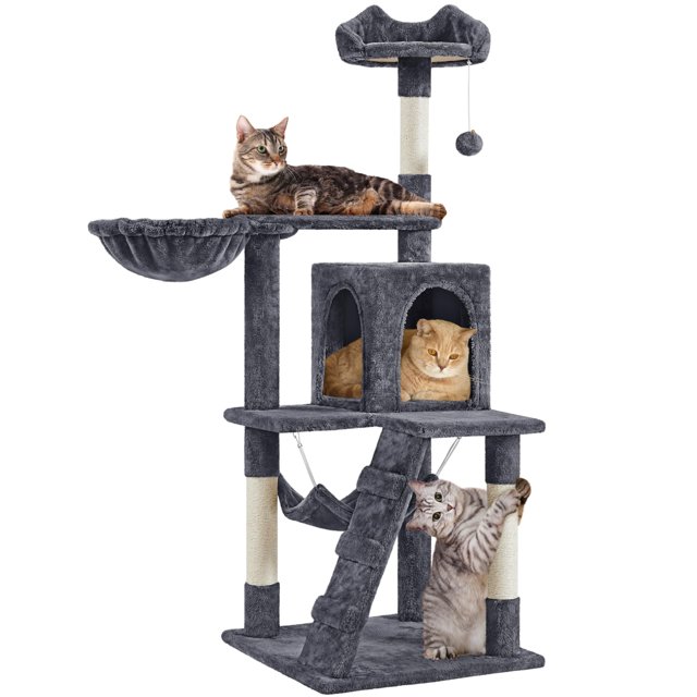 Árbol para Gatos Yaheetech de 137 cm Multinivel con Poste Rascador