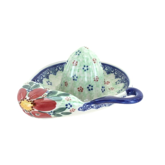 Blue Rose Polish Pottery Poinsettia Lemon Squeezer