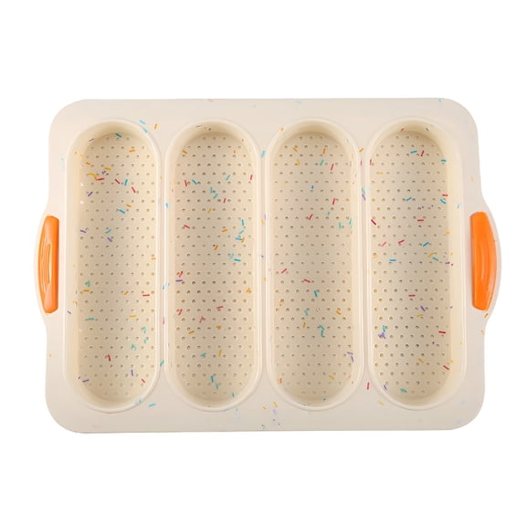ACDANC Silicone Bread Loaf Pan,Non-Stick Loaf Pan&Heat Resistant Baguette Bread Pan,Silicone Bread Molds for Baking with 4 Muffin Cups,Sub Roll Baking Pan,Hoagie Roll Baking Pan Baguette Bread Pan