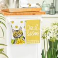thumbnail image 4 of Yellow Flowers Cat Hello Sunshine Kitchen Towels Dish Towels, 18x26 Inch Spring Summer Holiday Decoration Hand Towels Set of 2, 4 of 6