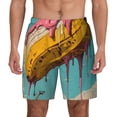 thumbnail image 2 of Goofa Melting Banana Fantasy Printed Men's Swim Trunks Board Shorts Quick Dry Mens Swimming Trunks with Compression Liner,Breathable Fit Hawaii Beach Shorts-Medium, 2 of 9