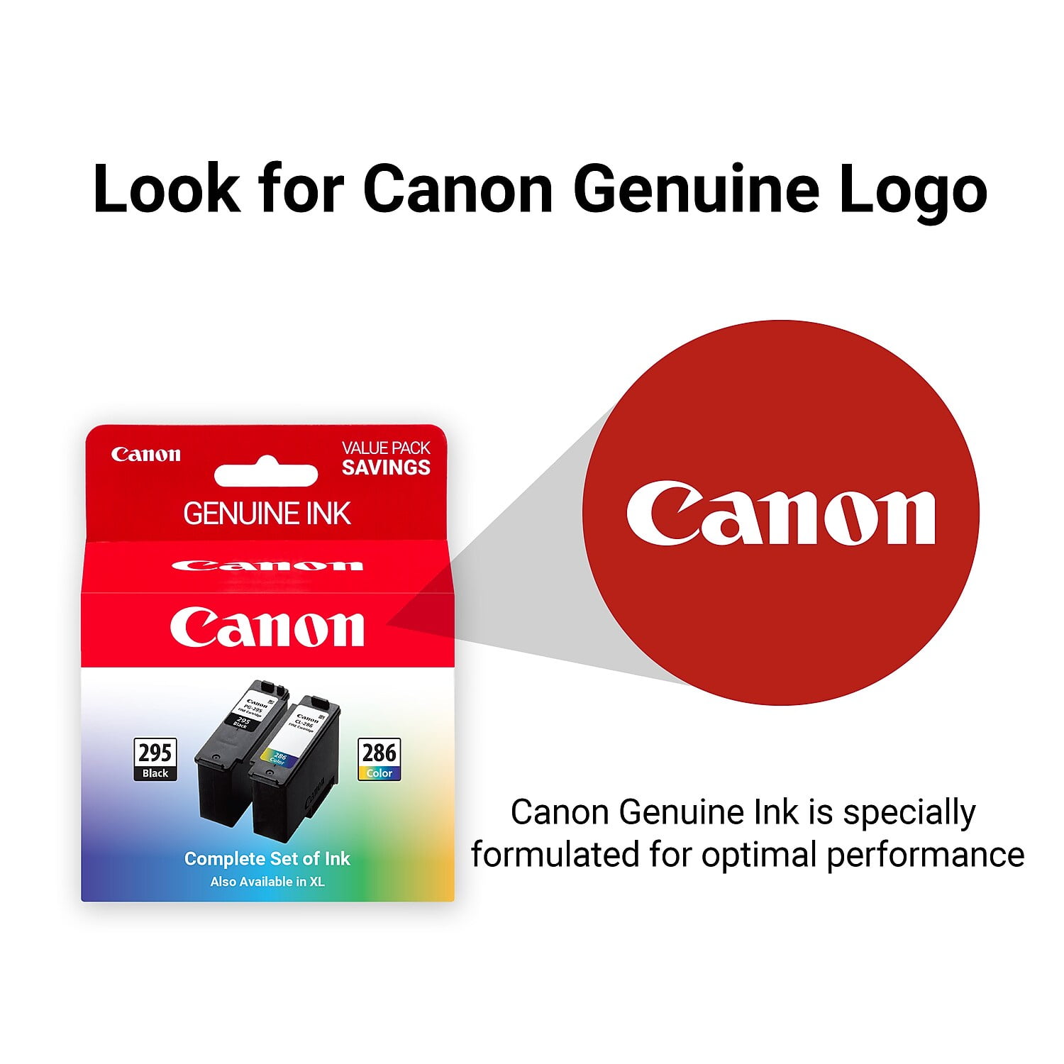 Canon PG-295/CL-286 Black/Tri-Color Standard Yield Ink Cartridge 2/Pack (7165C004)