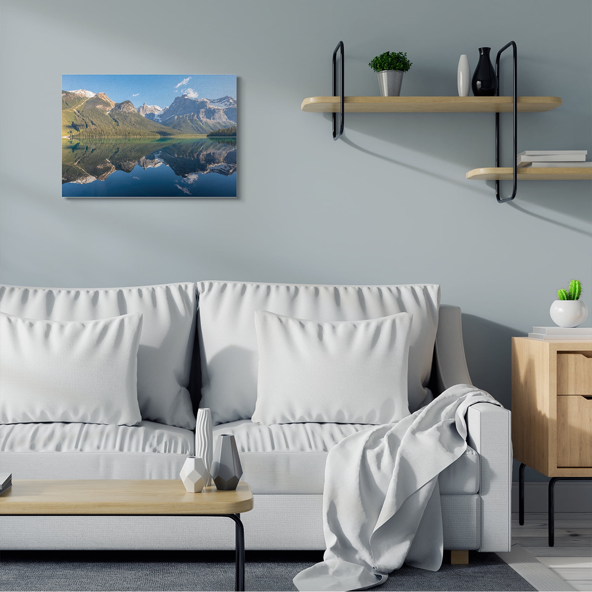 Stupell Industries Countryside Mountain Range Reflective Lake Landscape,24 x 30,Designed by Dave Gordon