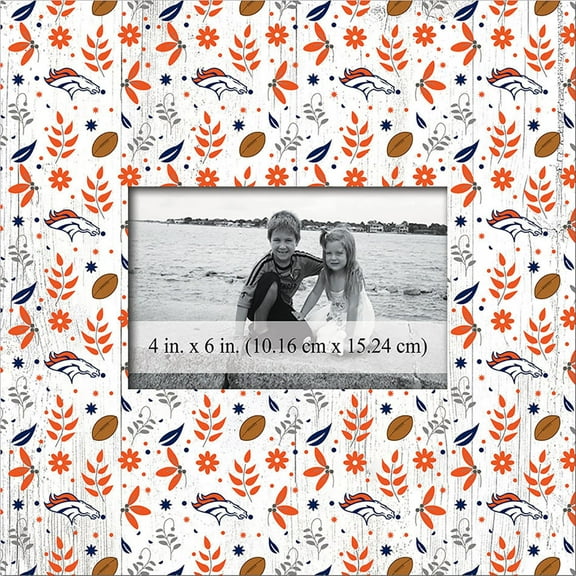 Denver Broncos 10'' x 10'' Floral Pattern Frame